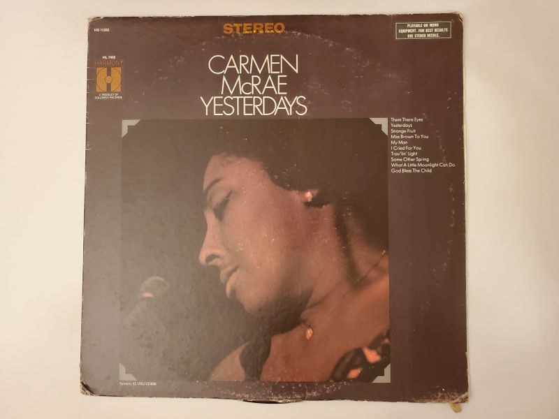 Carmen McRae Yesterdays vinyl record